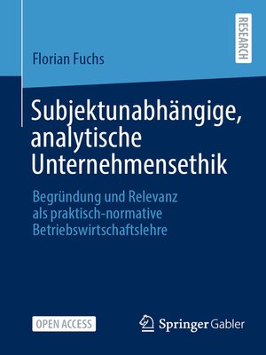 cover image of Subjektunabhängige, analytische Unternehmensethik